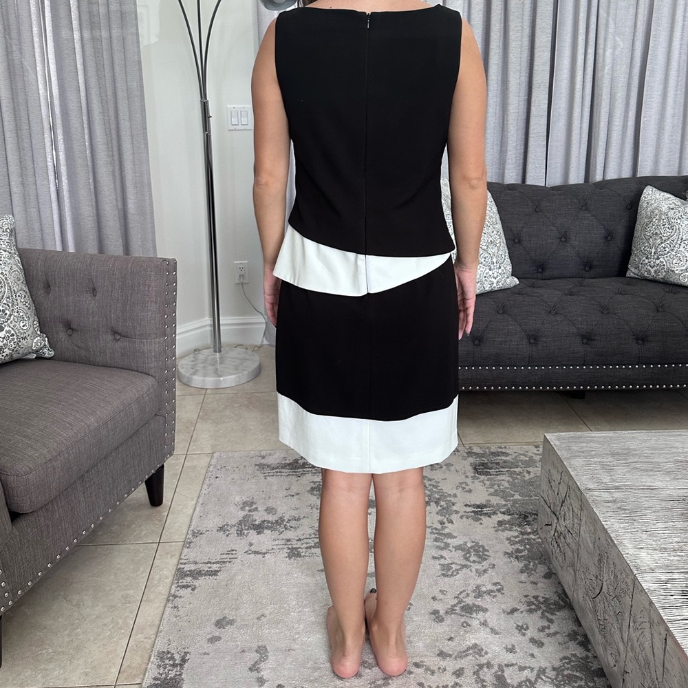 Lauren Ralph Lauren black and white sleeveless cocktail dress - Picture 2 of 7